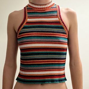 A cropped multicolored shirt